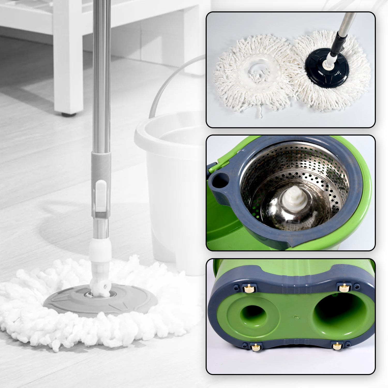 1183 MOP WITH BUCKET FOR FLOOR CLEANING/MOP FOR FLOOR CLEANING / FLOOR CLEANER MOP / SPIN MOP / MAGIC MOP / MOP STICK / SPIN MOP SET WITH BUCKET (B Grade) DeoDap 1183 MOP WITH BUCKET FOR FLOOR CLEANING/MOP FOR FLOOR CLEANING / FLOOR CLEANER MOP / SPIN MOP / MAGIC MOP / MOP STICK / SPIN MOP SET WITH BUCKET (B Grade) DeoDap